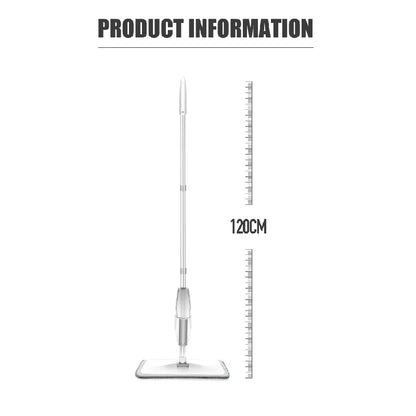 Mop Spray Multifuncional Com Esfregões Planos Microfibra Reutilizável