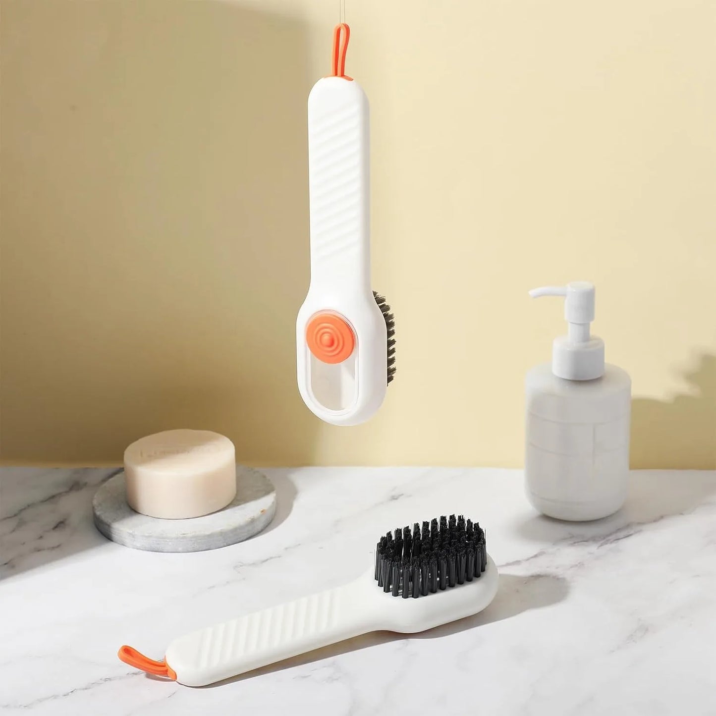 Escova Limpeza Multifuncional 2em1 Dispensador SaboneteLiquido Ergonômica Integrada