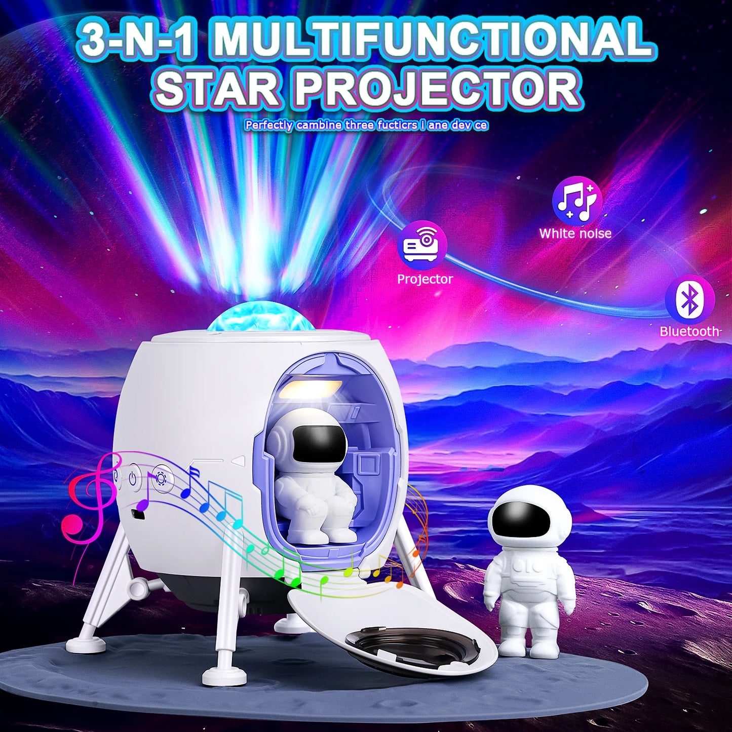 Projetor De Luz Noturna Para Quarto Cor Ajustável