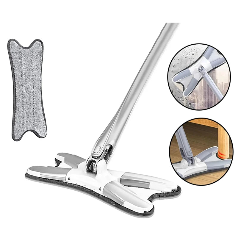 Esfregão Portátil Com Microfibra Giratória 360 Graus