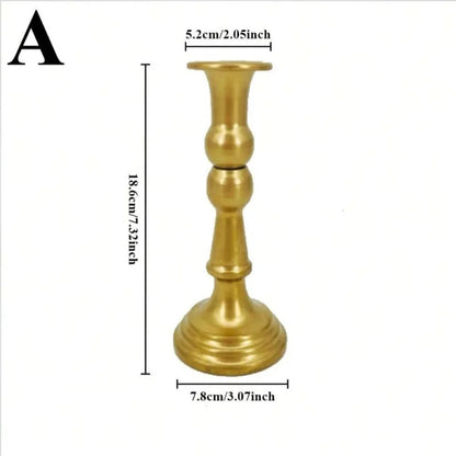 Castiçais Decorativos Metálicos Dourados Para Mesas de Eventos