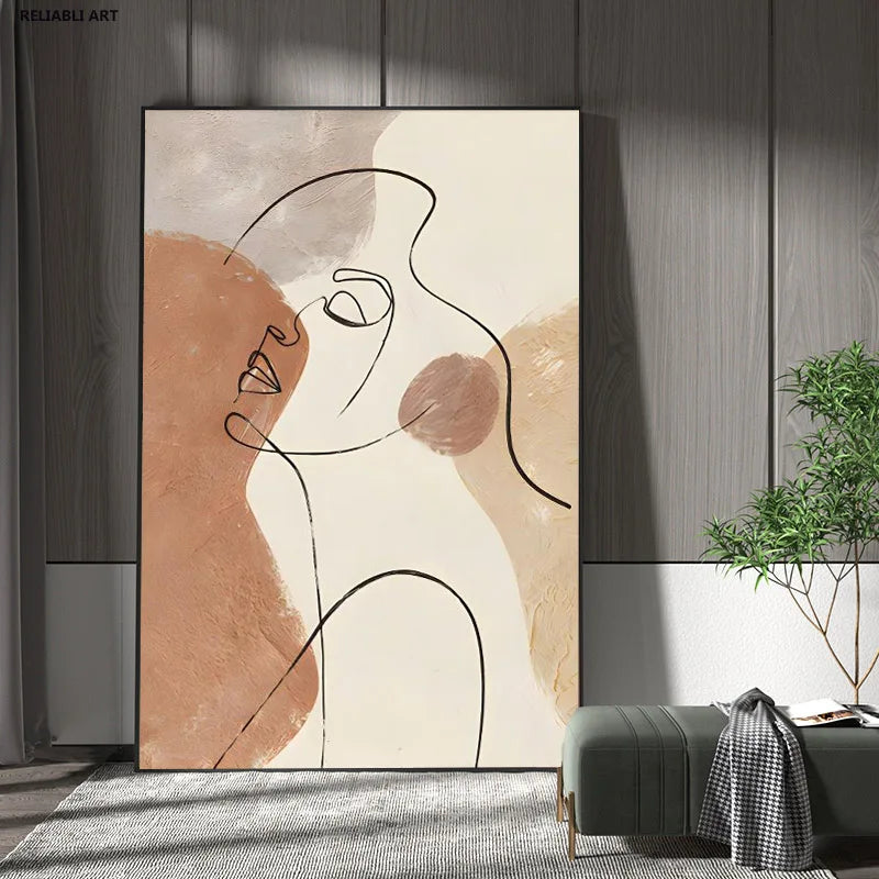 Quadro Moderno Abstrato para Sala de Estar Tela