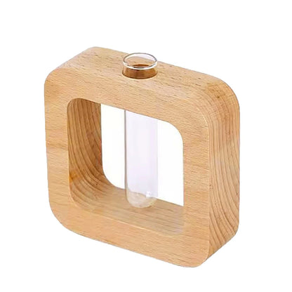 Vaso Decorativo Vidro Madeira Nogueira para Sala Premium