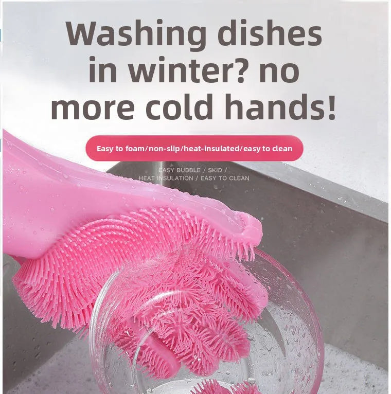 Luvas De Silicone Impermeáveis Para Lavar Louça Duráveis