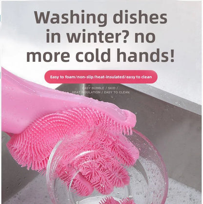Luvas De Silicone Impermeáveis Para Lavar Louça Duráveis