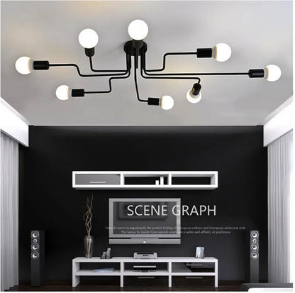 Lustre Pendente Vintage Ferro Forjado Haste Múltipla Jantar