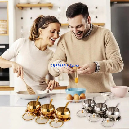 Conjunto Profissional Recipientes Temperos Cozinha Inoxidável Durável