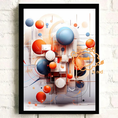 Cartaz Geométrico Abstrato Minimalista para Sala Sem Moldura