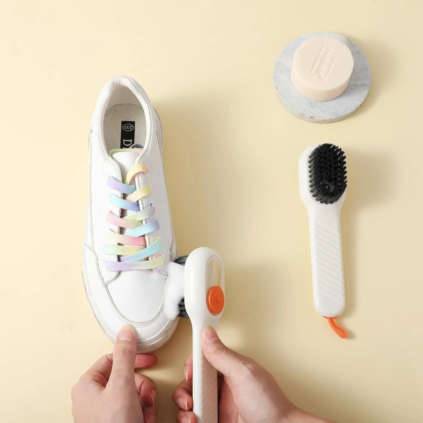 Escova Limpeza Multifuncional 2em1 Dispensador SaboneteLiquido Ergonômica Integrada