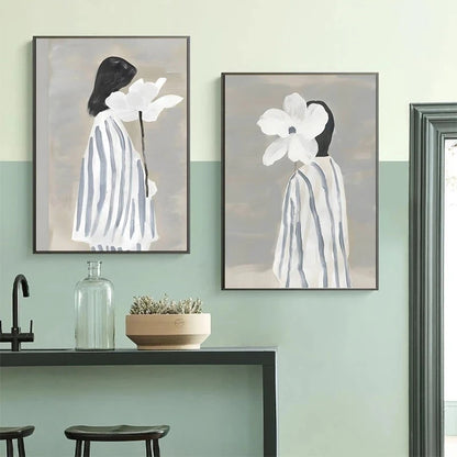 Quadro Abstrato Monocromático Em Tela Para Sala Premium