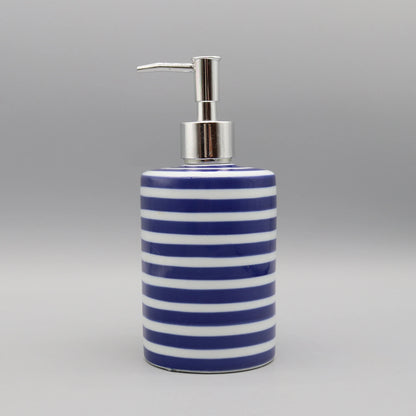 Dispensador De Sabonete Líquido Cerâmico Azul Banheiro Premium