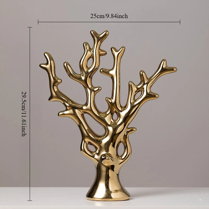 Estatueta Cerâmica Moderna Para Decoração De Mesa Cervo