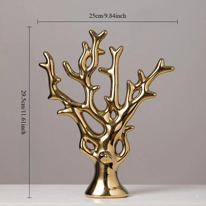 Estatueta Cerâmica Moderna Para Decoração De Mesa Cervo