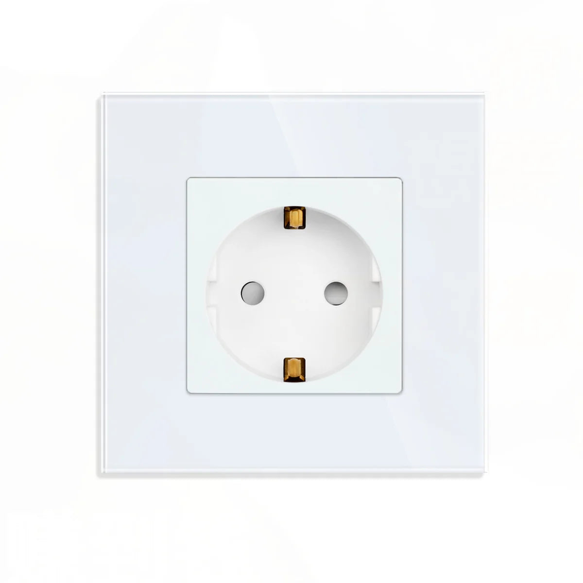 Tomada Inteligente WiFi de Parede CompatívelComAssistentesVirtuais PainelVidro Elegante