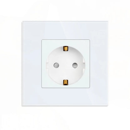 Tomada Inteligente WiFi de Parede CompatívelComAssistentesVirtuais PainelVidro Elegante