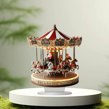 Carrossel Acrílico 2D Para Decoração De Natal Premium