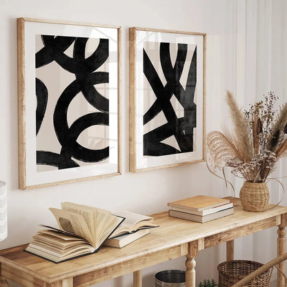 Pôster Decorativo Abstrato Para Sala De Estar Minimalista