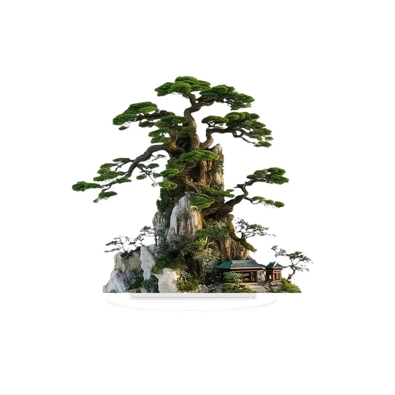 Árvore Decorativa Para Mesa Escritório Acrílica 2D