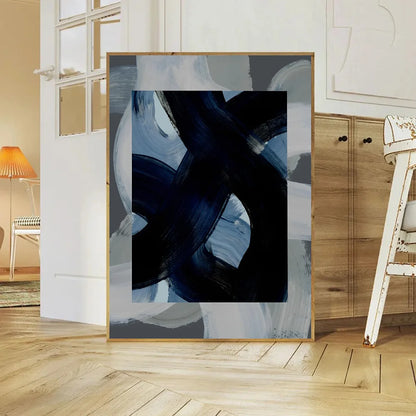 Pintura Abstrata Em Tela Para Sala Moderna Premium