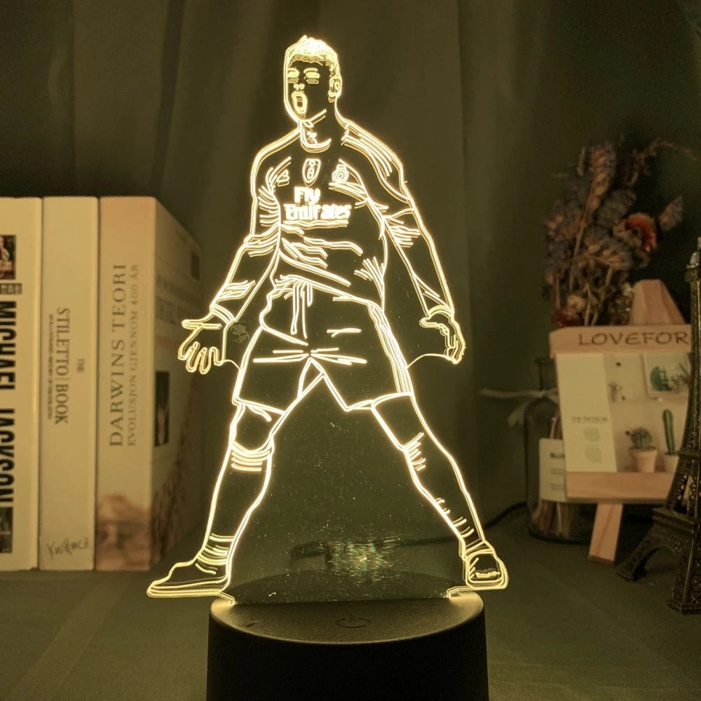 Luminária LED 3D para Sala de Estar para Fãs de Futebol com Cores Variáveis e Iluminação Visual