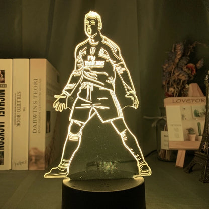 Luminária LED 3D para Sala de Estar para Fãs de Futebol com Cores Variáveis e Iluminação Visual