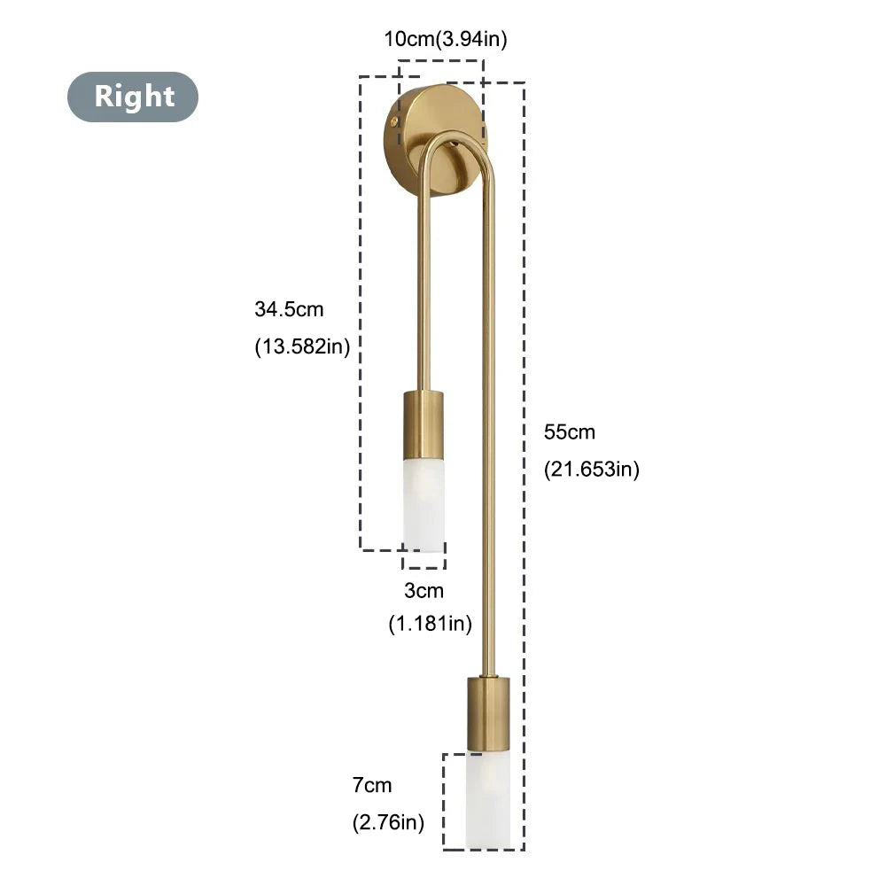 Luminária LED Premium Minimalista Dourada para Sala Estar