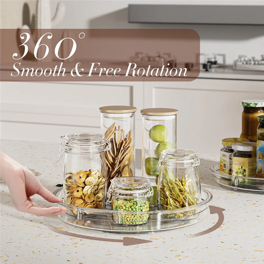 Organizador Lazy Susan Transparente Otimiza Armário