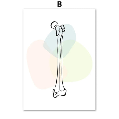 Pôster Ilustrativo Biomédico De Anatomia Fêmur Para Quiropraxia
