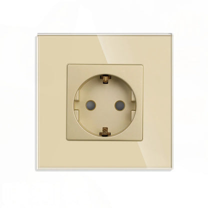 Tomada Inteligente WiFi de Parede CompatívelComAssistentesVirtuais PainelVidro Elegante