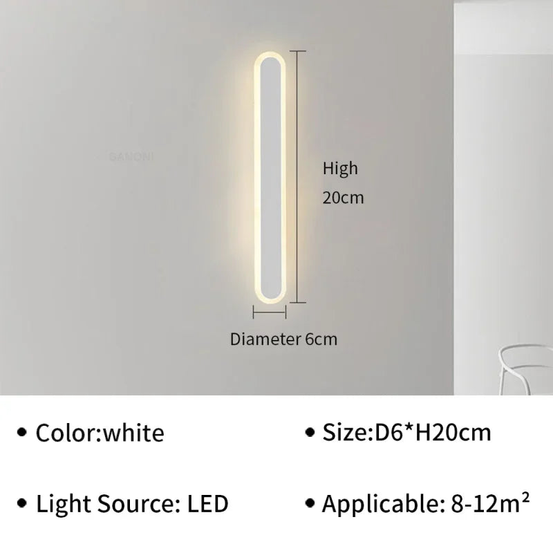 Arandela LED Moderna de Parede para Quarto e Sala, Ideal para Decoração Interior