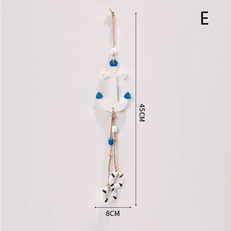 Pingente Decorativo Náutico Em Madeira Para Parede Mediterrâneo