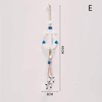 Pingente Decorativo Náutico Em Madeira Para Parede Mediterrâneo