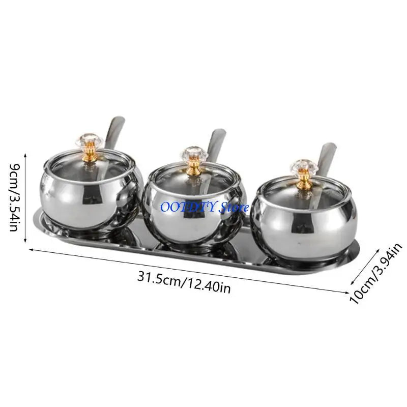Conjunto Profissional Recipientes Temperos Cozinha Inoxidável Durável