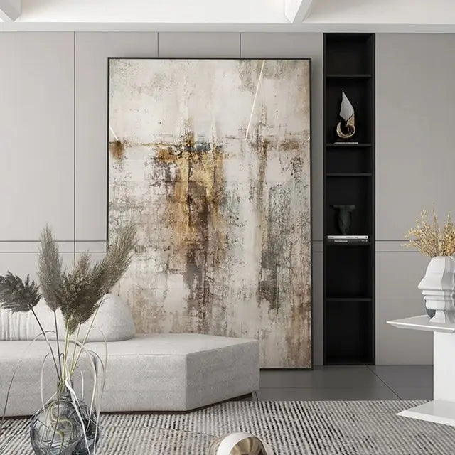 Impressão Decorativa Em Tela Horizontal Texturizada Para Sala