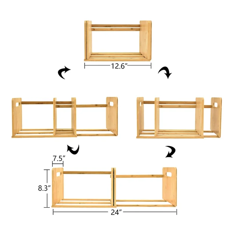Organizador Portátil de Mesa em Bambu