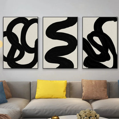 Pintura Em Tela Abstrata Para Decoração Contemporânea Minimalista