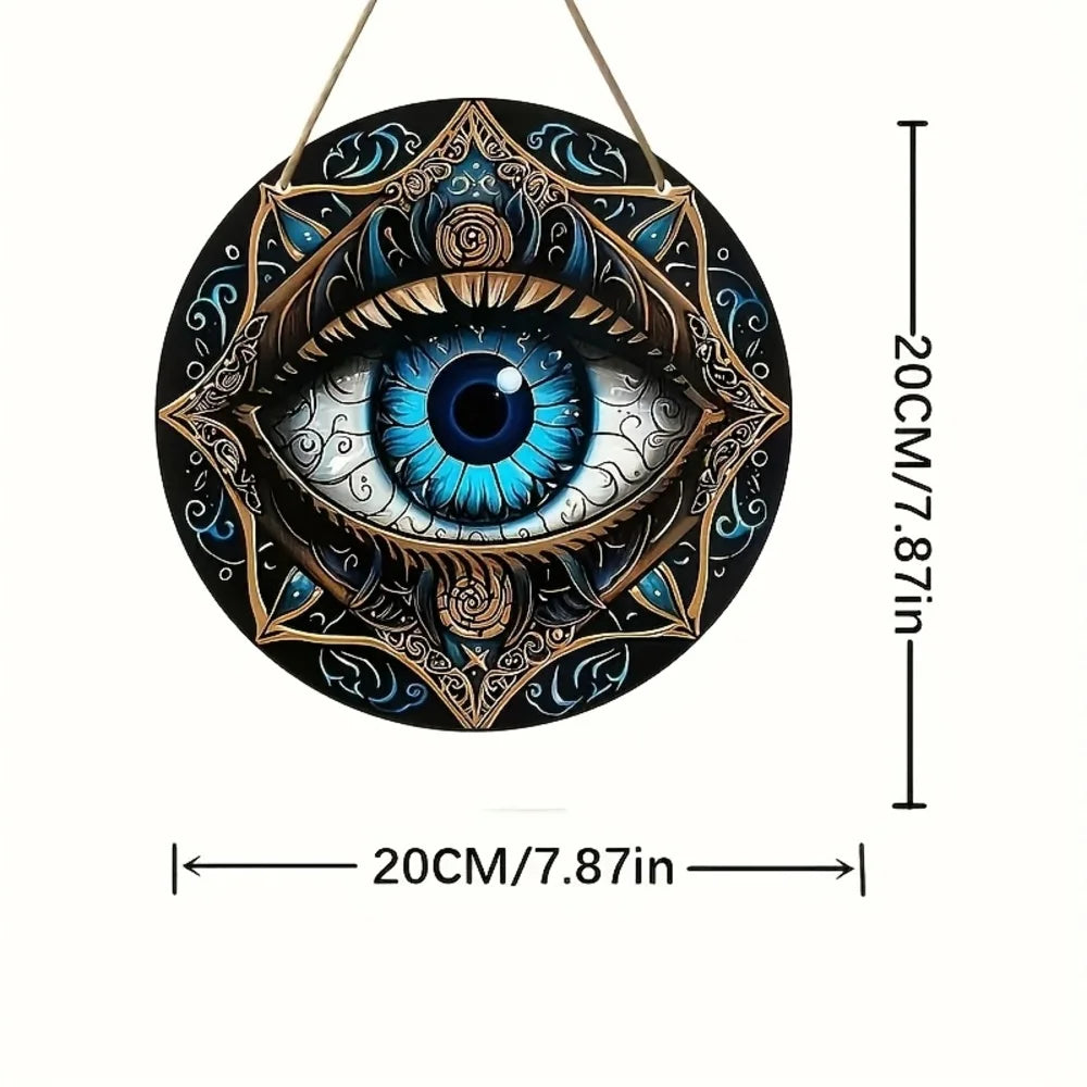 Placa Decorativa Redonda Madeira Para Portas Boêmio Proteção