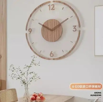 Relógio De Parede Para Sala Madeira Maciça Silencioso