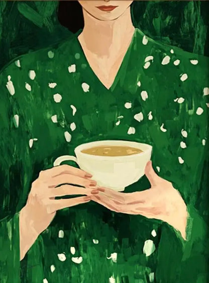 Quadro Em Tela Sem Moldura Abstrato Mulher Com Flores Para Sala Minimalista Nordic