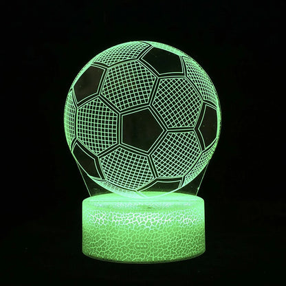 Luminária LED 3D para Sala de Estar para Fãs de Futebol com Cores Variáveis e Iluminação Visual