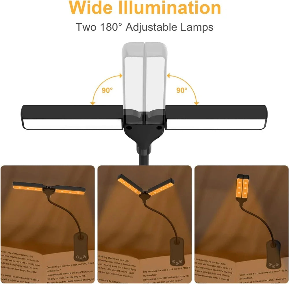 Luminária Noturna de Leitura USB Recarregável com Clipe