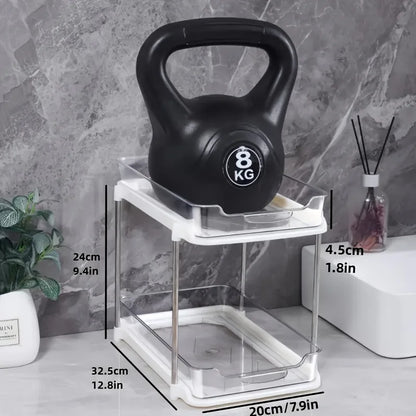 Organizador Multicamadas Removível Transparente com Separadores Ajustáveis Para Cozinha e Banheiro