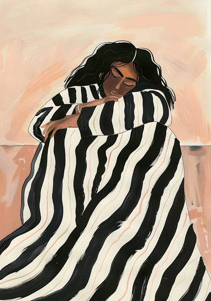 Quadro Abstrato Monocromático Em Tela Para Sala Premium