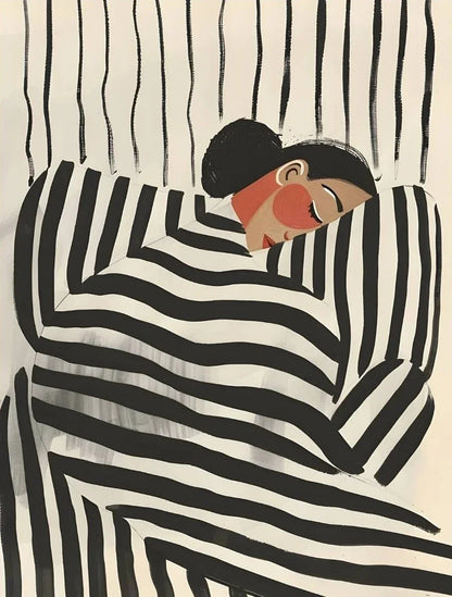 Quadro Abstrato Monocromático Em Tela Para Sala Premium