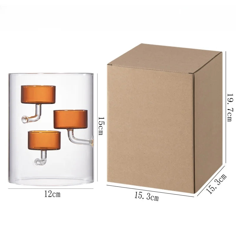 Castiçal Casamento Translúcido Vidro Cilíndrico Furacão Tealight Superluxuoso