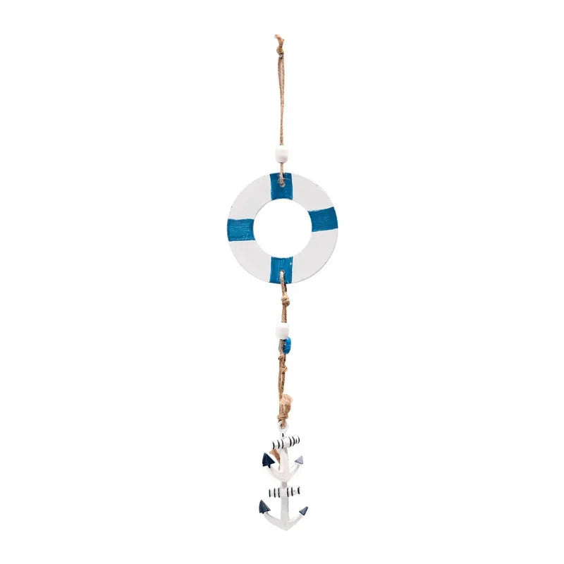 Pingente Decorativo Náutico Em Madeira Para Parede Mediterrâneo