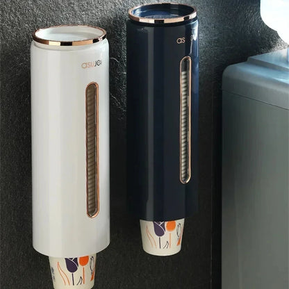 Dispensador Automático Fixado na Parede para Copos de Papel Descartáveis em Plástico