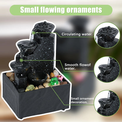 Mesa Cascata Decorativa Para Meditação Com Luz Suave