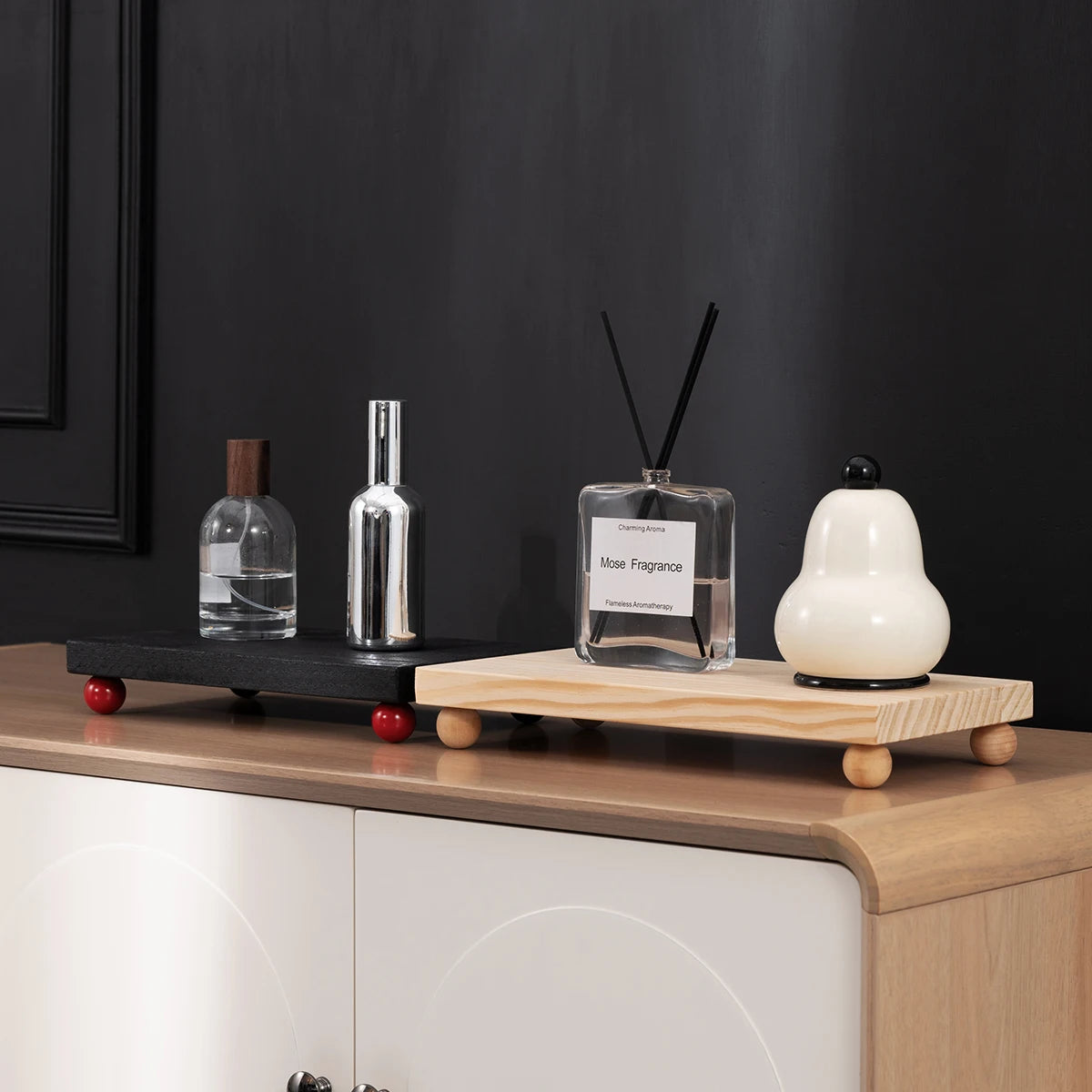 Bandeja Organizadora Multifuncional de Madeira Maciça para Joias