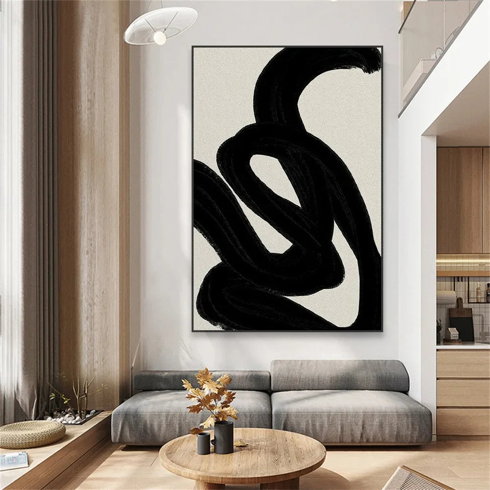 Pintura Em Tela Abstrata Para Decoração Contemporânea Minimalista